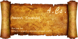 Ament Csanád névjegykártya