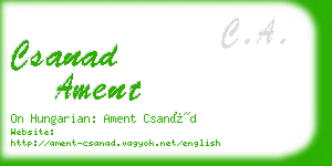 csanad ament business card